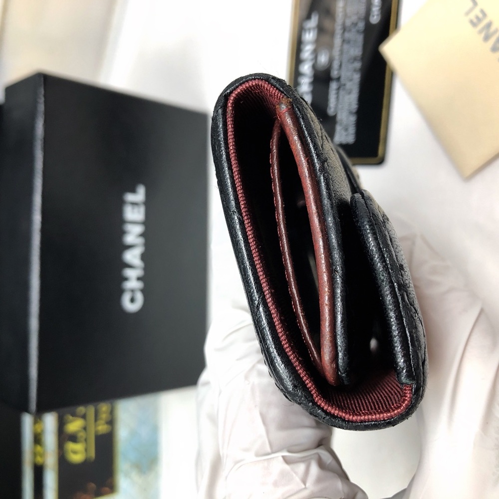 🔮SOLD🔮CHANEL classic flap quilted Matelasse CC 6 Key Holder Case lambskin - Picture 6 of 14